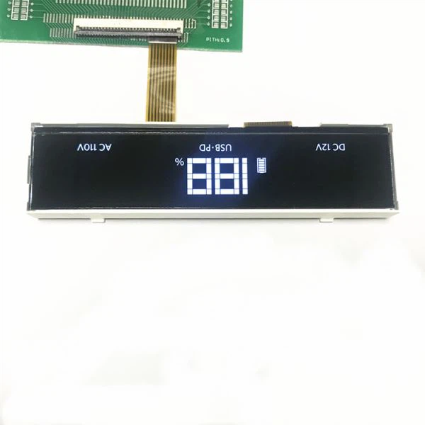 Custom Black Segment LCD med hvid baggrundsbelysning