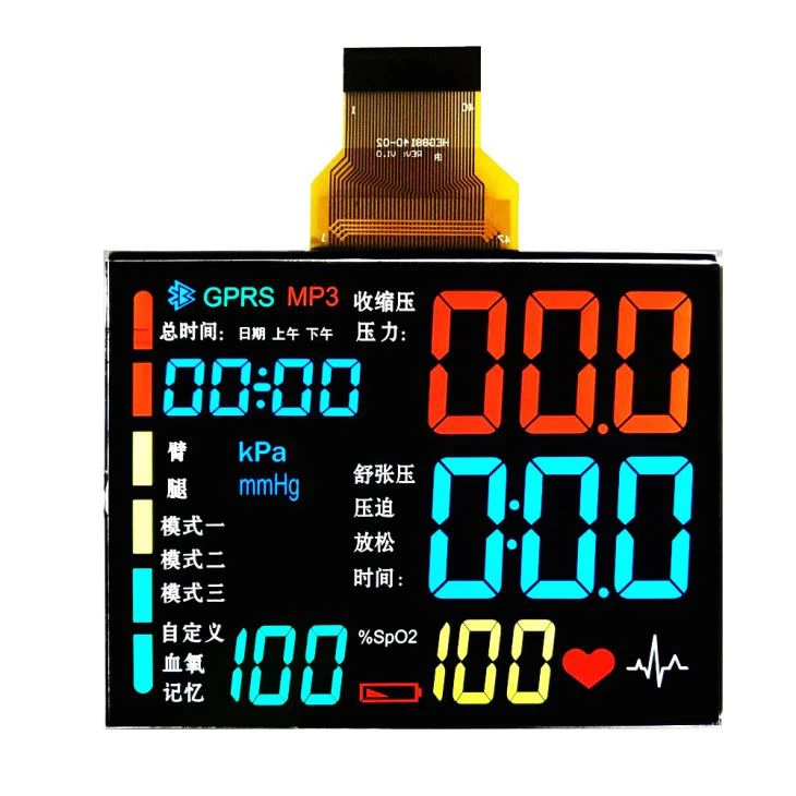 Color Segment Custom High Contrast VA Monochrome Lcd Screen